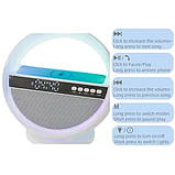 Акумуляторний нічник-Bluetooth колонка з годинником, швидким заряджанням і RGB-підсвіткою G5 Нічник-колонка, фото 3