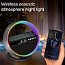 Акумуляторний нічник-Bluetooth колонка з годинником, швидким заряджанням і RGB-підсвіткою G5 Нічник-колонка, фото 7