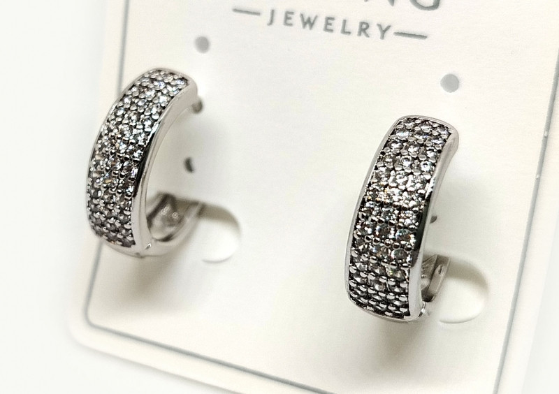 Сережки жіночі зі стразами, фото 1