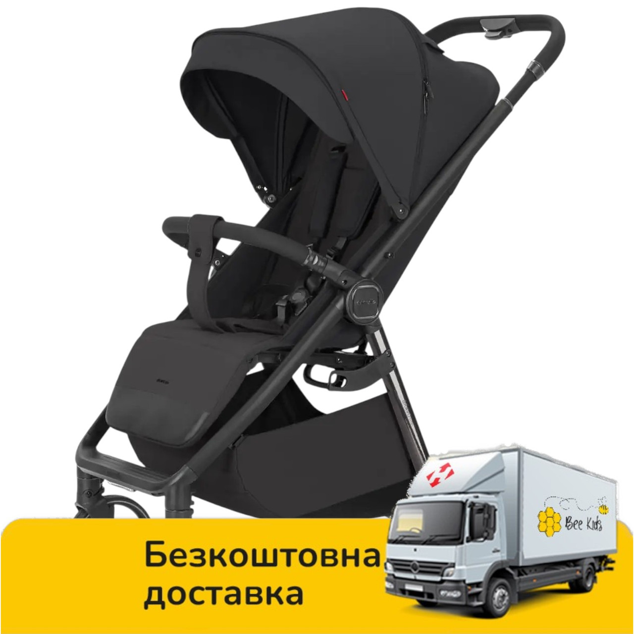 Коляска прогулянкова дитяча CARRELLO Bravo M/Lite CRL-5529 Piano Black Чорна, фото 1