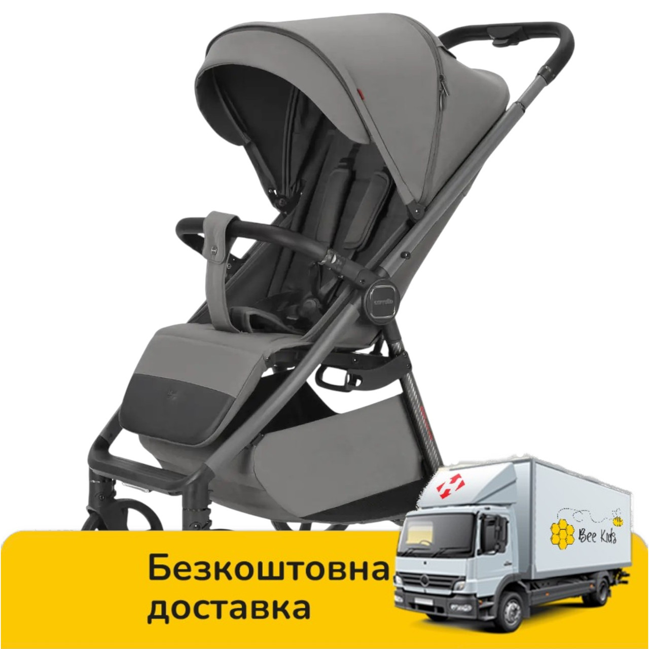 Коляска прогулянкова дитяча CARRELLO Bravo Carbon CRL-5530 Extreme Grey Сіра, фото 1