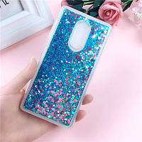 Силіконовий чохол з рідким гліттером для Xiaomi Redmi 9 Синій
