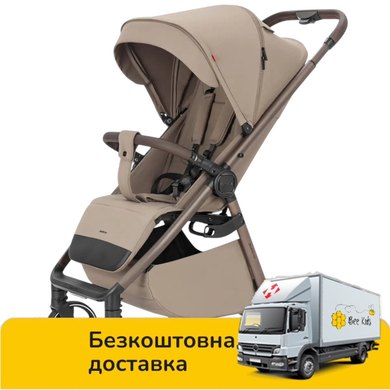Коляска прогулянкова дитяча CARRELLO Bravo M/Lite CRL-5529 Glossy Beige Бежева, фото 1