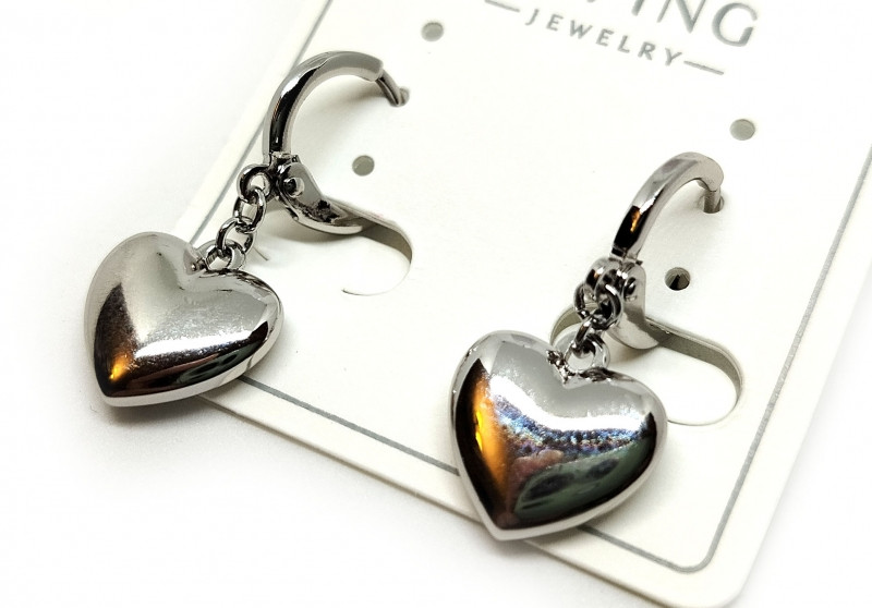 Сережки жіночі класичні Серце, фото 1