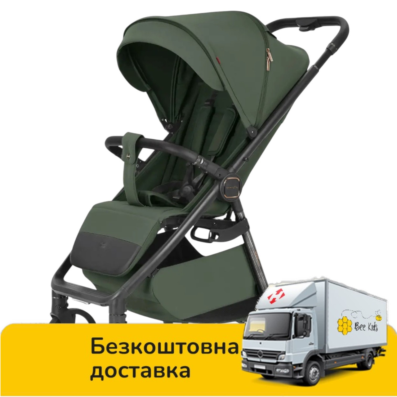Коляска прогулянкова дитяча CARRELLO Bravo Carbon CRL-5530 Tropic Green Зелена, фото 1