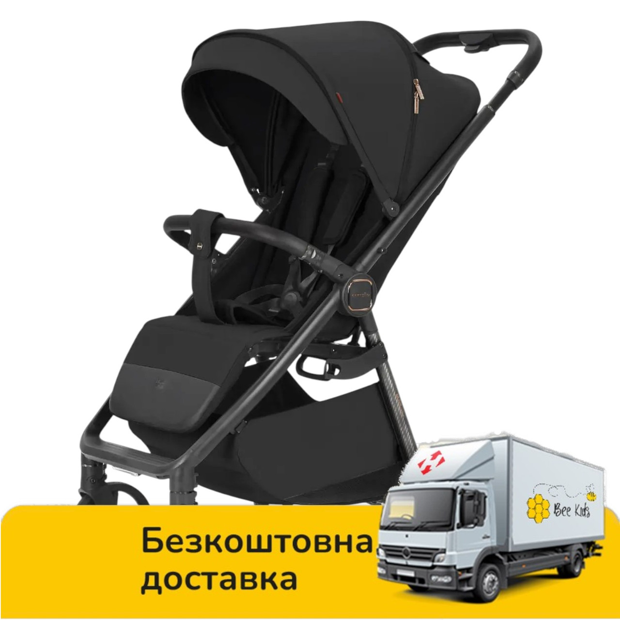 Коляска прогулянкова дитяча CARRELLO Bravo Carbon CRL-5530 Deep Black Чорна, фото 1