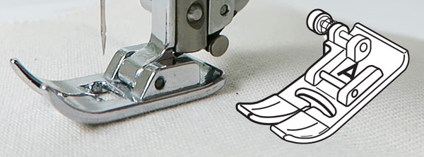 металева лапка для зигзагу на швейній машині з ілюстрацією
