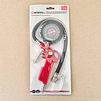 Пістолет для підкачування коліс із манометром 63 мм пневматичний (блістер) вир-во INTERTOOL PT-0503