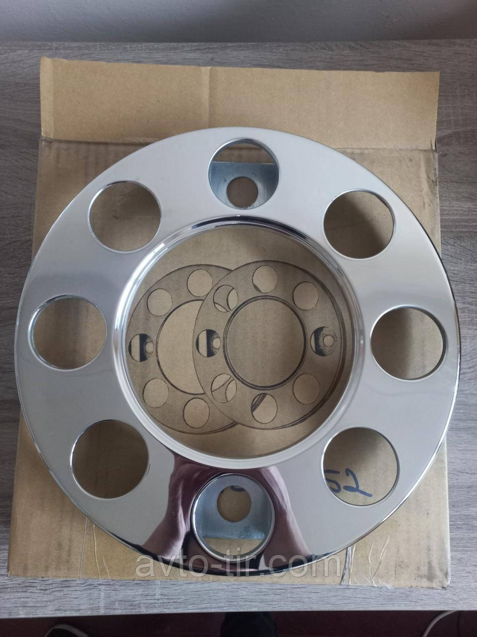 Ковпак колеса універсальний 19,5 пустий (нержавійка) Ковпаки на колеса 19,5, фото 1