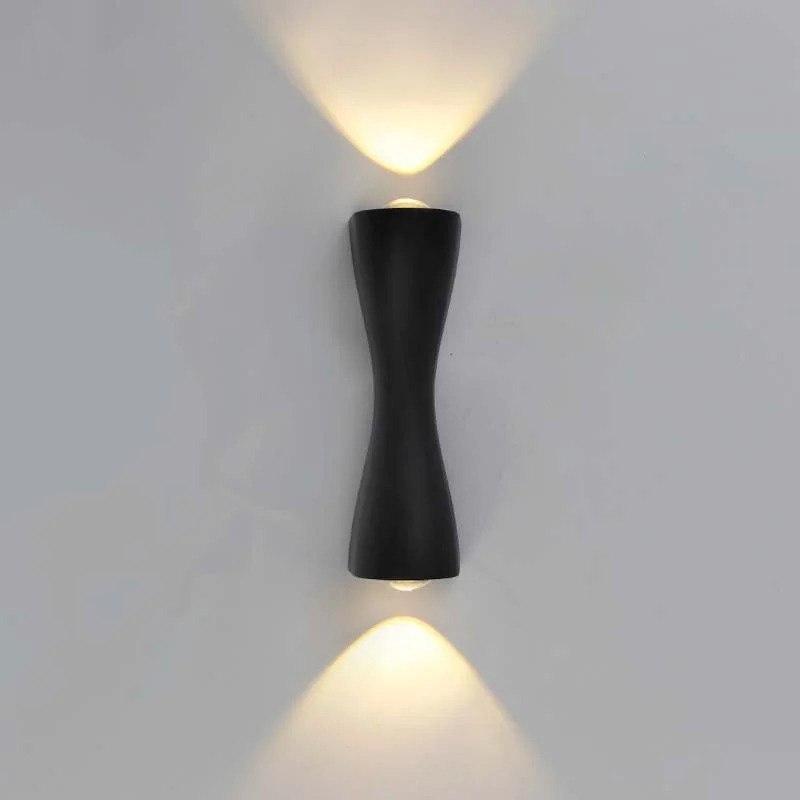 Світильник світлодіодний SAVIO 6W 2L BLACK Luminaria 3000K 500Lm (настінне бра) 220V IP54 160x60x50мм