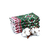 Кухонні рушники Luxyart "Орнамент зелений" розмір 35*70 см роріжка 5 шт (LR-263)