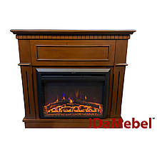 Камінокомплект IDaMebel Sorrento вільха коричневий (1095x1015x356) з каміном Goodfire Lite 26 з дровами та обігрівом