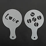 Набір трафаретів для кави 16 штук 85 мм сірий, фото 7