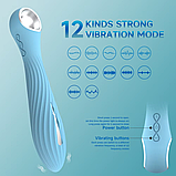 Вібратор з електростимуляцією 21 см, Силіконовий електростимулятор для точки G та ерогенних зон, Інтимні іграш, фото 6