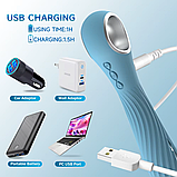 Вібратор з електростимуляцією 21 см, Силіконовий електростимулятор для точки G та ерогенних зон, Інтимні іграш, фото 7