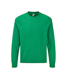 Зелений Меланж світшот жіночий оверсайз Classic raglan sweat Fruit of the Loom