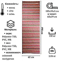 Самонадувний килимок Tramp UTRI-020 Ornament | М'який та комфортний туристичний каремат, надійний захист від холоду та вологи, фото 2
