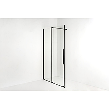 Душова перегородка Insana Santa Black 190x120 см чорна розсувна прозоре скло, фото 4