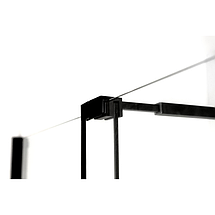 Душова перегородка Insana Santa Black 190x120 см чорна розсувна прозоре скло, фото 3