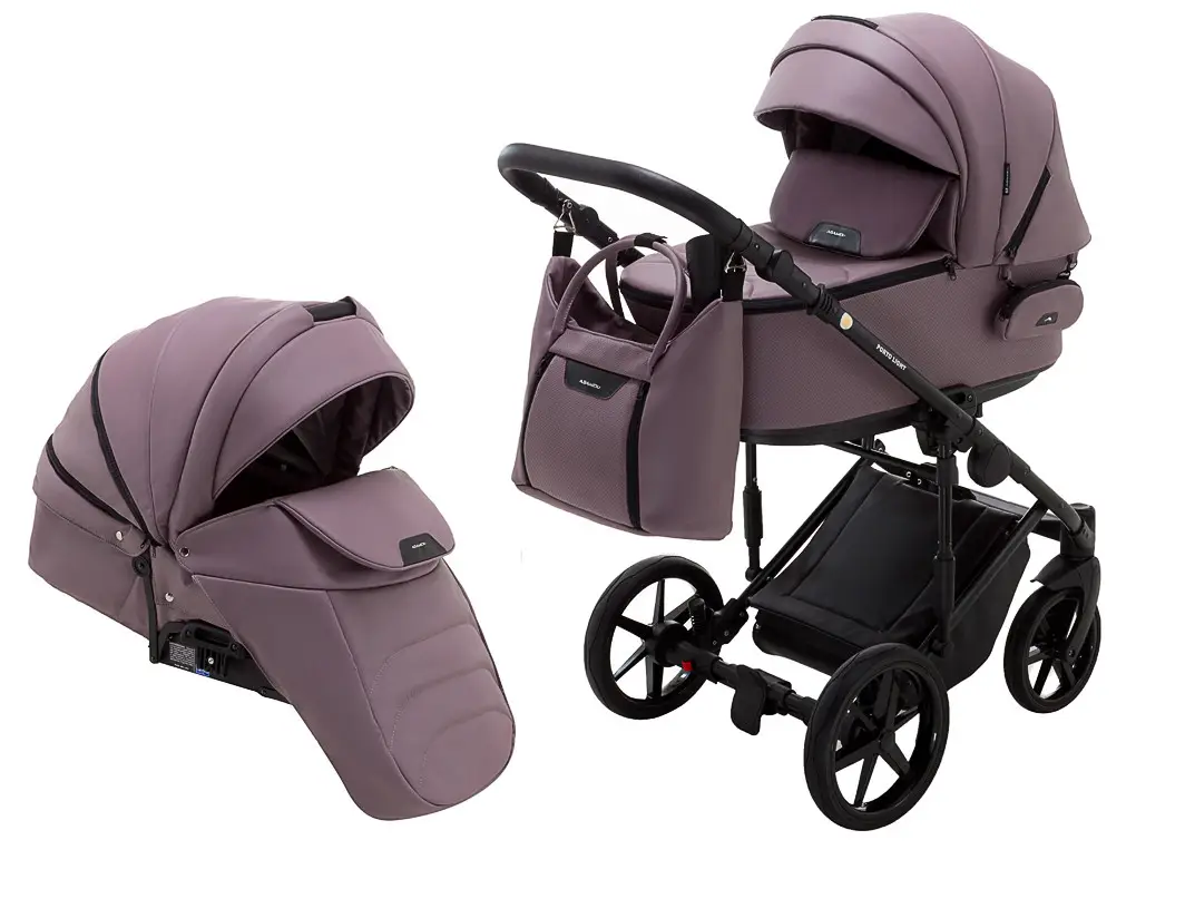 Коляска 2 в 1 Adamex Porto Light ECO SA-24 бузковий шкіра