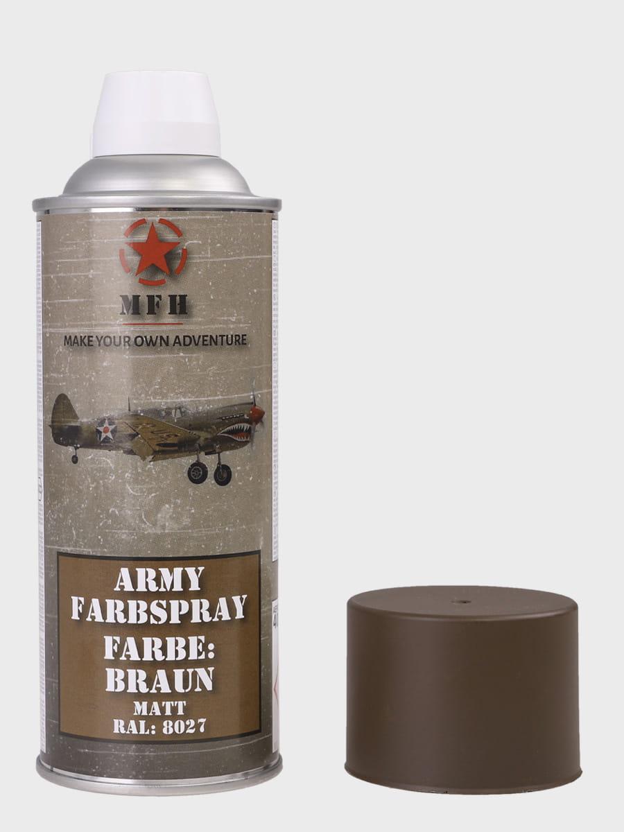 Фарба військова в аерозолі 400 мл Brown Matt MFH Int Comp 27375G