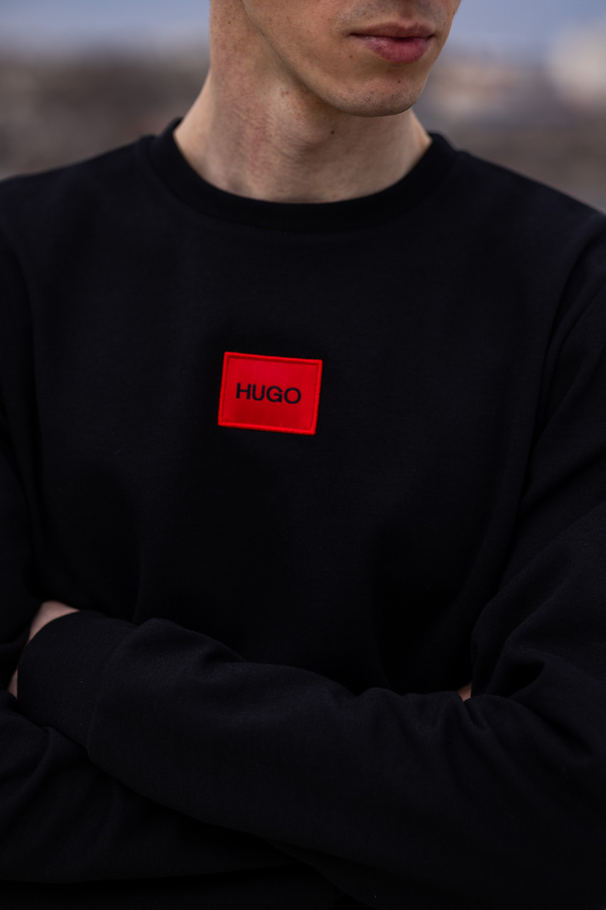 Hugo Boss світшот чоловічий весняний осінній кофта хьюго босс чорна