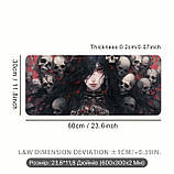 Килимок для миші з дизайном містичної дівчини з черепами , розмір 60/30, фото 4