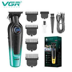 Тример VGR V-996 GREEN, 4 насадки, LED display