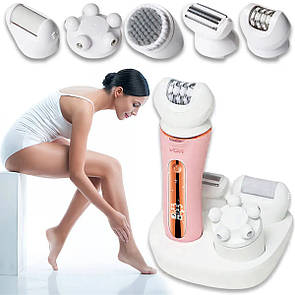 Епілятор VGR 5 в 1 V-751 PINK, 5 насадок, IPX6