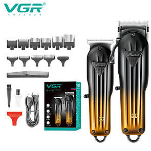 Комплект VGR 2 в 1 V-646 акумуляторна машинка для стриження (clipper) і тример