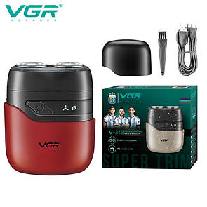 Електробритва VGR V-345 RED, роторна, IPX7 AuraHome
