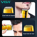 Електробритва VGR V-399 шейвер GOLD, вологостійка, додаткова насадка, LED Display, металева AuraHome, фото 5