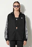 Жіноча кофта Adidas адідас спортивна олімпійка на блискавці чорна