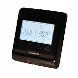 Кнопковий програмований терморегулятор теплої підлоги Castle М6.716 з дисплеєм Чорний, фото 3