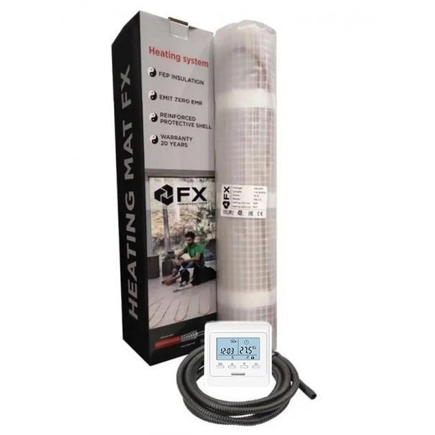 Тепла підлога електрична під плитку Felix FX mat 7,0 м2, 14 м.п. 1050 Вт і програмований терморегулятор