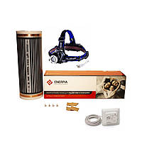 Інфрачервона плівка для теплої підлоги 1 м2/комплектуючі/терморегулятор/налобний ліхтар Sirius Intern-T6