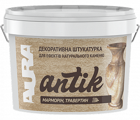 Декоративна штукатурка Aura Antik з ефектом каменю, гротто, травертин, 4,5кг, фото 1