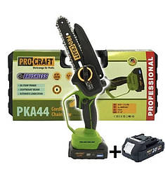 Акумуляторна ланцюгова пила Procraft PKA44 2АКБ КЕЙС (2 шини + 2 ланцюги)