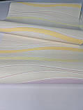 Шпалери вінілові 10 × 0.53 м 53918, бежеві з кольоровими хвилями для дитячої, спальні, кухні, вітальні, фото 3