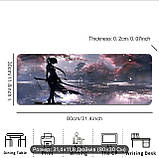 Килимок для миші з дизайном дівчини на фоні озера, розмір 80/30, фото 2