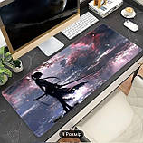 Килимок для миші з дизайном дівчини на фоні озера, розмір 80/30, фото 3