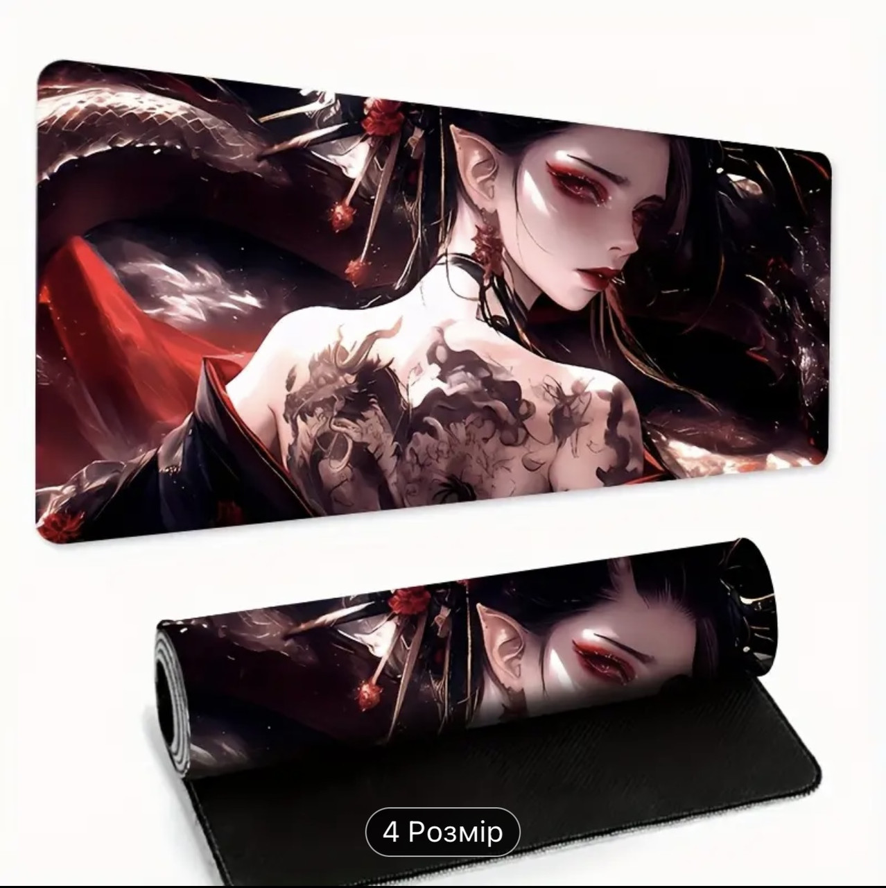 Килимок для миші з дизайном містичної дівчини , розмір 60/30, фото 1
