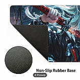 Килимок для миші з дизайном дівчини аніме з блакитним волоссям та очима, розмір 80/30, фото 3