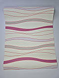 Шпалери вінілові 10 × 0.53 м 53916, з хвилястим візерунком у рожевих і сірих тонах для вітальні, спальні, передпокою, фото 4