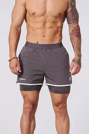 Чоловічі спортивні шорти Youngla Ultimate Lifting Shorts Grey Melange XXL, фото 1