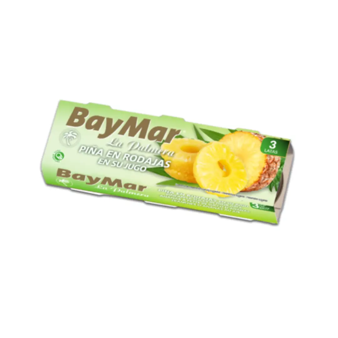 Ананас кільцями у власному соці BayMar,спайка 3шт,ж/б, 3х236мл