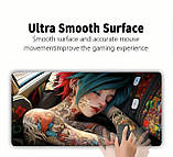 Килимок для миші з дизайном дівчини аніме з татуюванням, розмір 80/30, фото 4