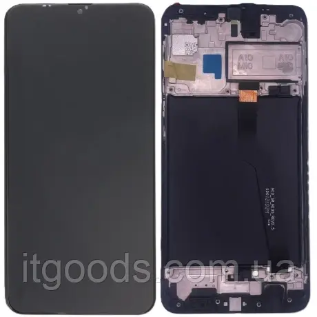 Оригінальний дисплей (модуль) + сенсор з рамкою Samsung Galaxy A10 A105F A105FN A105G A105M чорний, сервісний