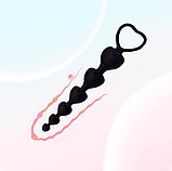 Анальні серця ланцюжком, пробка розслаблення, інтимні іграшки намисто, фото 3