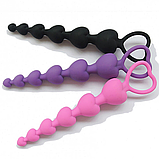 Анальні серця ланцюжком, пробка розслаблення, інтимні іграшки намисто, фото 8